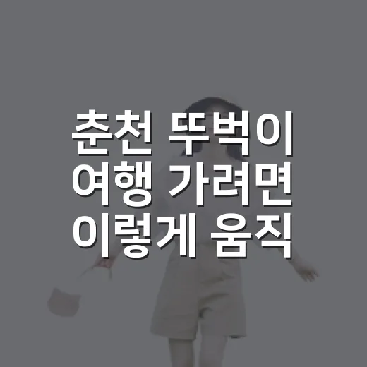 춘천 뚜벅이 여행 가려면 이렇게 움직이면 덜 헤맵니다 - 요약