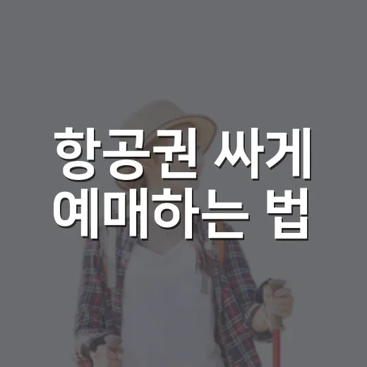 항공권 싸게 예매하는 법, 초보자도 덜 헤매는 검색 순서 - 요약