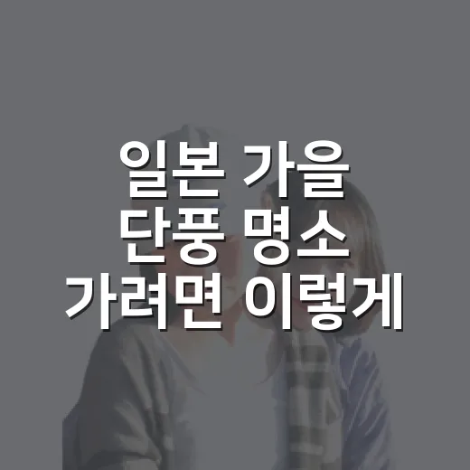 일본 가을 단풍 명소 가려면 이렇게 잡으면 덜 헤맵니다 - 요약