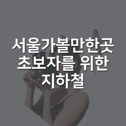 서울가볼만한곳 초보자를 위한 지하철 동선 짜는 방법 - 요약
