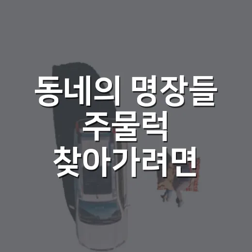 동네의 명장들 주물럭 찾아가려면 이렇게 움직이면 편합니다 - 요약