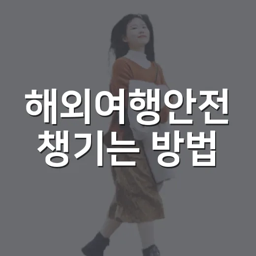 해외여행안전 챙기는 방법, 길치도 덜 헤매는 출국 전 체크 순서 - 요약