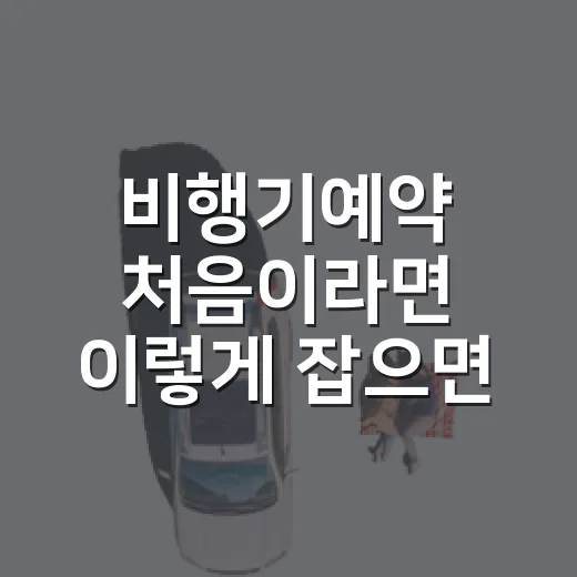 비행기예약 처음이라면 이렇게 잡으면 덜 헤맵니다 - 요약