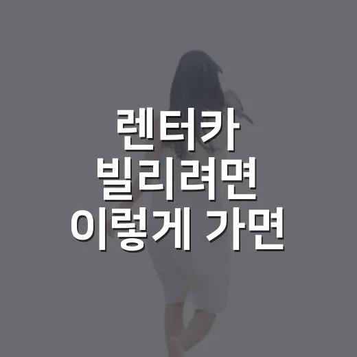 렌터카 빌리려면 이렇게 가면 덜 헤매는 방법 - 요약