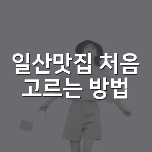 일산맛집 처음 고르는 방법, 정발산역부터 밤리단길까지 동선으로 잡기 - 요약