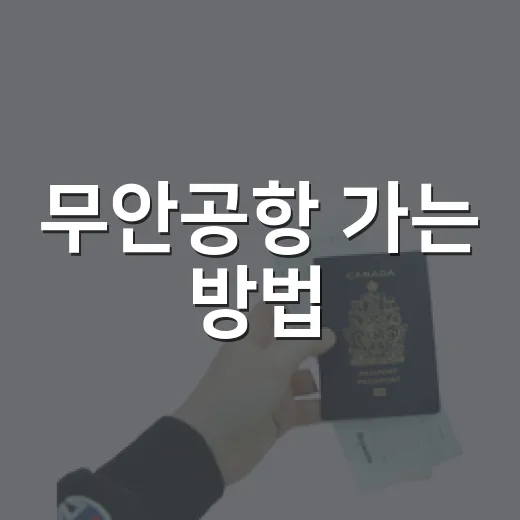 무안공항 가는 방법, 버스 시간과 주변 코스까지 초보자도 안 헷갈리게 잡는 법 - 요약