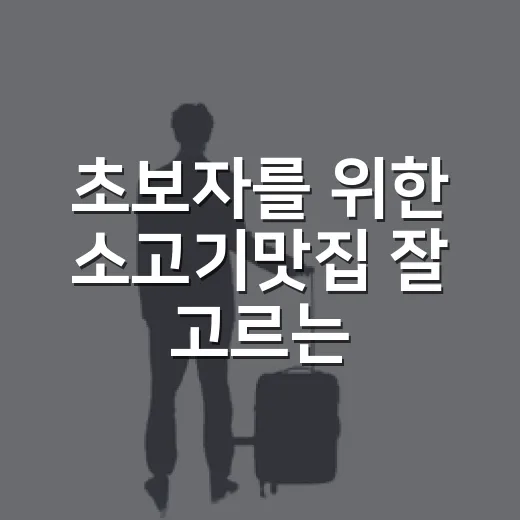 초보자를 위한 소고기맛집 잘 고르는 방법과 방문 동선 잡는 법 - 요약