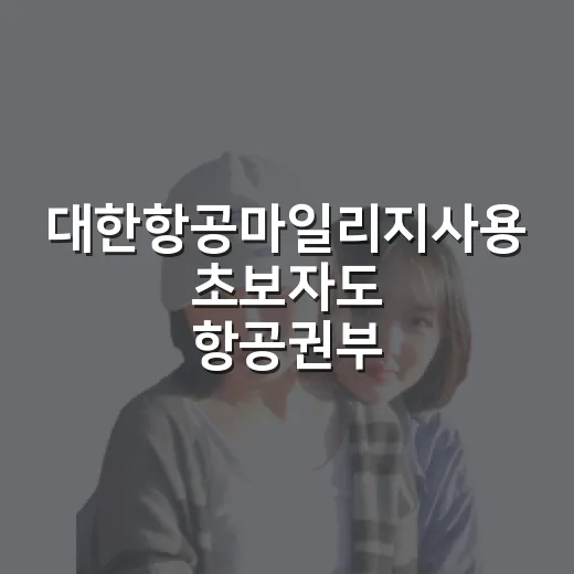 대한항공마일리지사용 초보자도 항공권부터 공항 동선까지 잡는 방법 - 요약