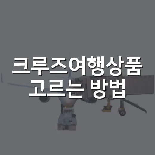 크루즈여행상품 고르는 방법, 항구 동선부터 주변 코스까지 보는 법 - 요약