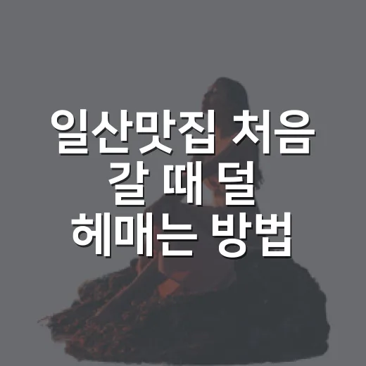 일산맛집 처음 갈 때 덜 헤매는 방법 - 요약