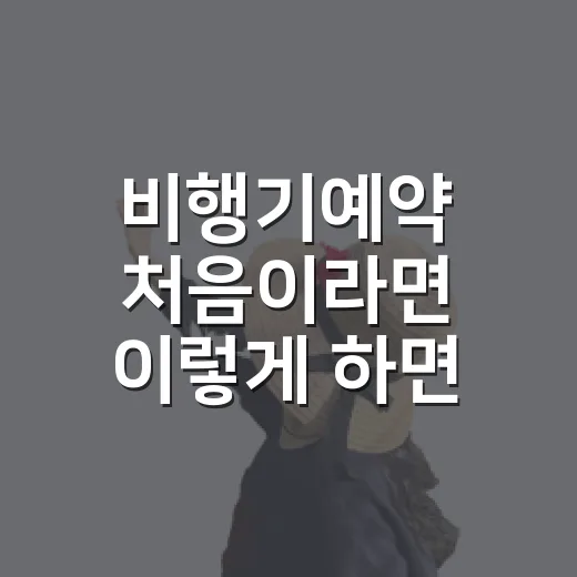 비행기예약 처음이라면 이렇게 하면 덜 헤맵니다 - 요약