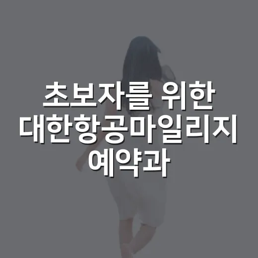 초보자를 위한 대한항공마일리지 예약과 공항 동선 잡는 방법 - 요약