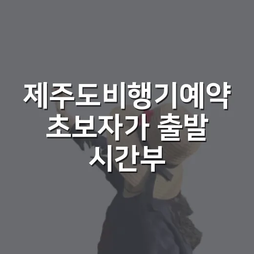 제주도비행기예약 초보자가 출발 시간부터 동선까지 잡는 방법 - 요약