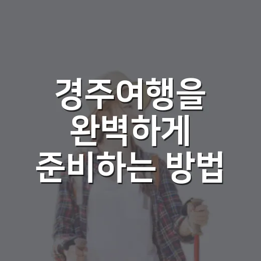 경주여행을 완벽하게 준비하는 방법: 길치도 걱정 없는 동선 정리 - 요약