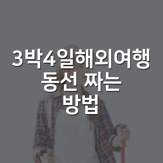 3박4일해외여행 동선 짜는 방법, 길치도 덜 헤매는 일정 만들기 - 요약