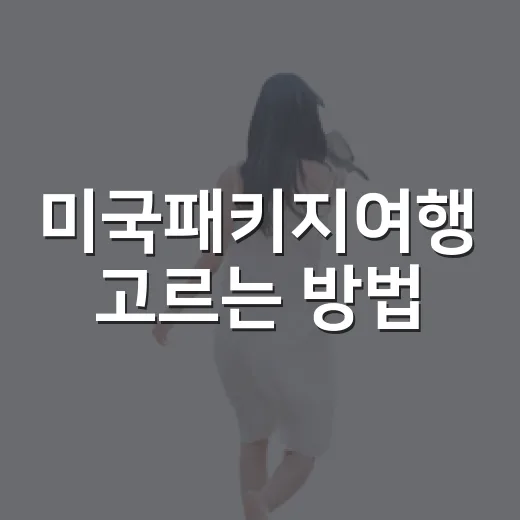 미국패키지여행 고르는 방법, 길치도 덜 헤매는 동선 기준 - 요약