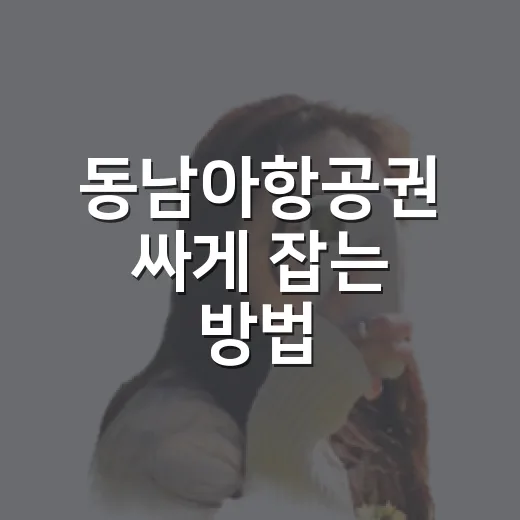 동남아항공권 싸게 잡는 방법, 초보자도 덜 헤매는 예약 기준 - 요약