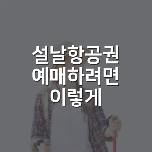 설날항공권 예매하려면 이렇게 준비하는 방법 - 요약