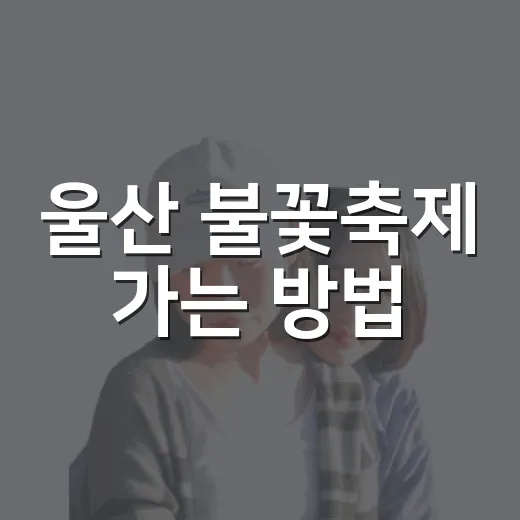 울산 불꽃축제 가는 방법, 강동몽돌해변 동선과 주차를 이렇게 잡으면 편해요 - 요약