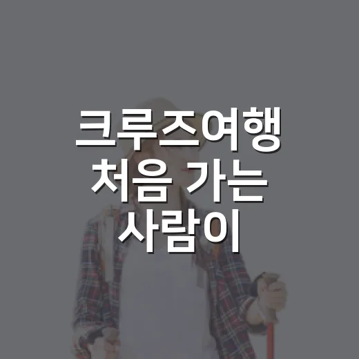 크루즈여행 처음 가는 사람이 항구까지 헤매지 않고 움직이는 방법 - 요약