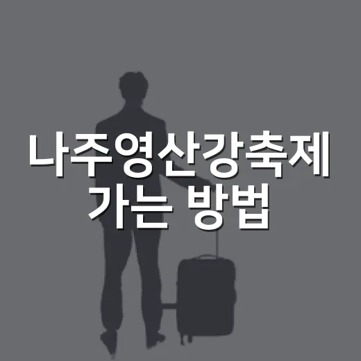 나주영산강축제 가는 방법, 셔틀부터 주변 코스까지 덜 헤매는 동선 - 요약