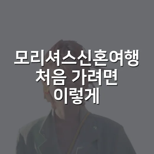 모리셔스신혼여행 처음 가려면 이렇게 잡는 방법 - 요약