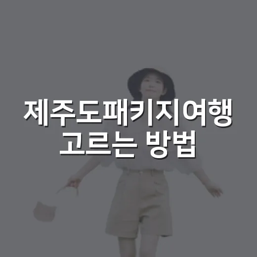 제주도패키지여행 고르는 방법, 길치도 덜 헤매는 동선 기준 - 요약