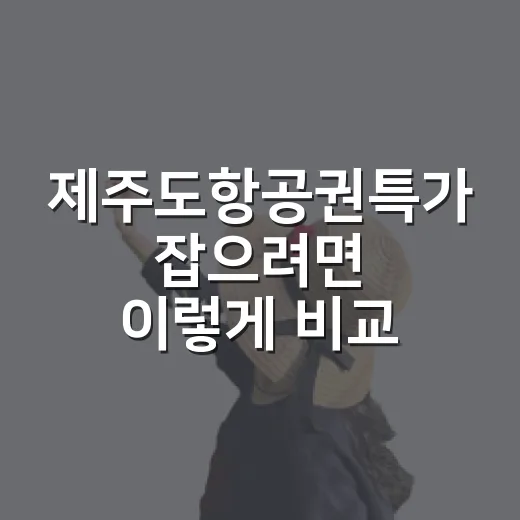 제주도항공권특가 잡으려면 이렇게 비교하고 움직이는 방법 - 요약