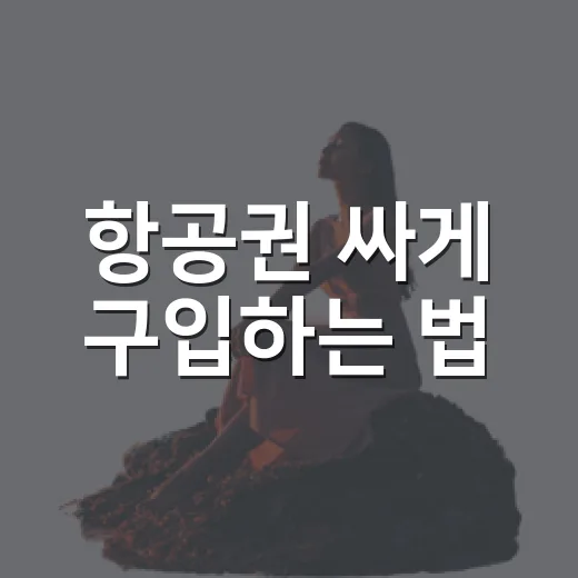항공권 싸게 구입하는 법, 초보자도 덜 헤매는 예약 방법 - 요약