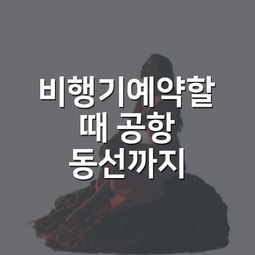 비행기예약할 때 공항 동선까지 챙기는 방법 - 요약