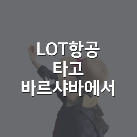 LOT항공 타고 바르샤바에서 환승하는 방법 - 요약