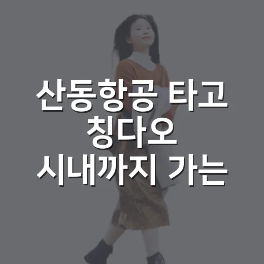 산동항공 타고 칭다오 시내까지 가는 방법 - 요약