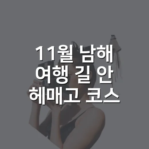 11월 남해 여행 길 안 헤매고 코스 짜는 방법 - 요약