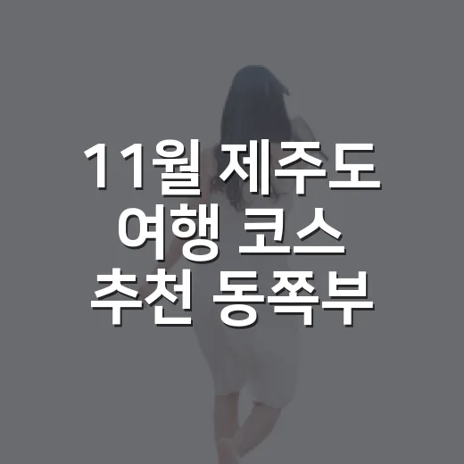 11월 제주도 여행 코스 추천 동쪽부터 도는 방법 - 요약