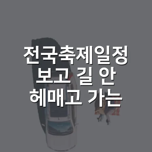 전국축제일정 보고 길 안 헤매고 가는 방법 - 요약