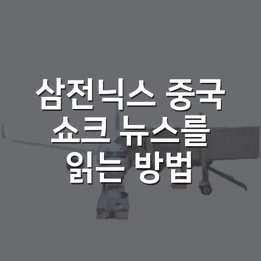 삼전닉스 중국 쇼크 뉴스를 읽는 방법 - 요약