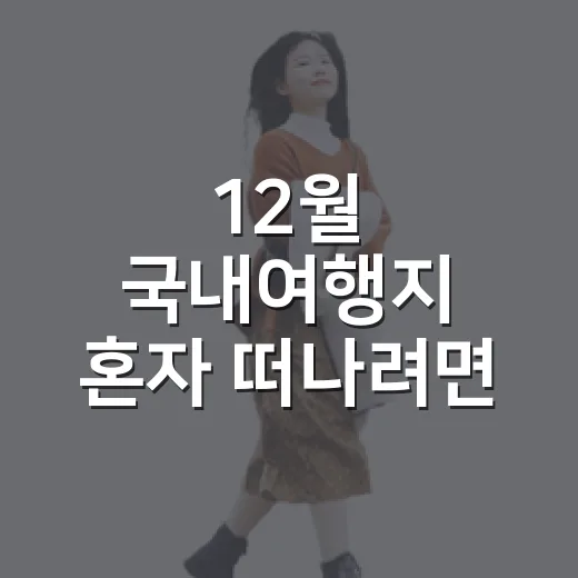 12월 국내여행지 혼자 떠나려면 이렇게 고르세요 - 요약
