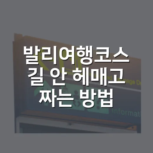 발리여행코스 길 안 헤매고 짜는 방법 - 요약