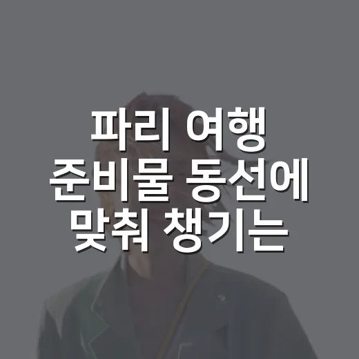 파리 여행 준비물 동선에 맞춰 챙기는 방법 - 요약