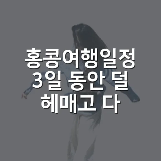 홍콩여행일정 3일 동안 덜 헤매고 다니는 방법 - 요약