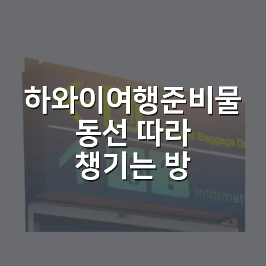 하와이여행준비물 동선 따라 챙기는 방법 - 요약