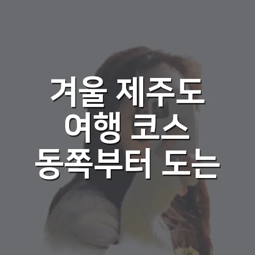 겨울 제주도 여행 코스 동쪽부터 도는 방법 - 요약