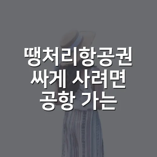 땡처리항공권 싸게 사려면 공항 가는 길부터 확인하세요 - 요약