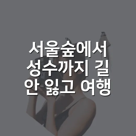 서울숲에서 성수까지 길 안 잃고 여행하는 방법 - 요약