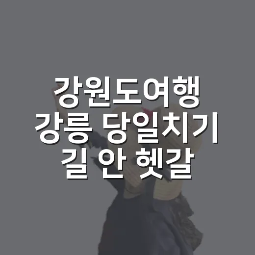 강원도여행 강릉 당일치기 길 안 헷갈리게 가는 방법 - 요약