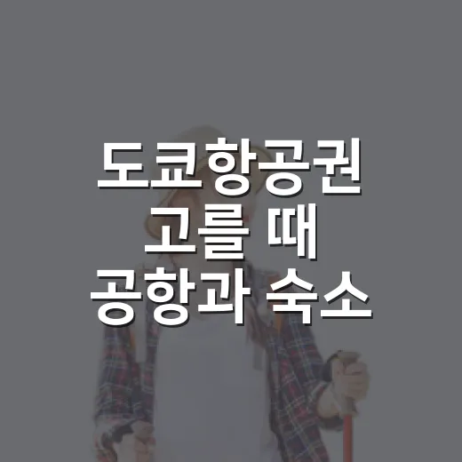 도쿄항공권 고를 때 공항과 숙소 위치 맞추는 방법 - 요약