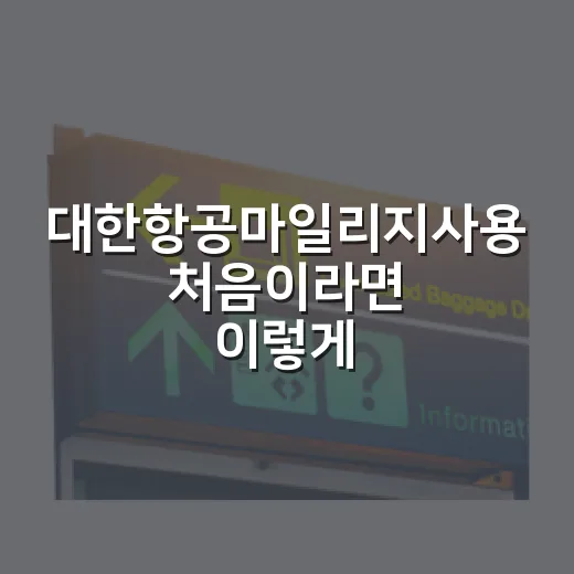 대한항공마일리지사용 처음이라면 이렇게 예약하세요 - 요약