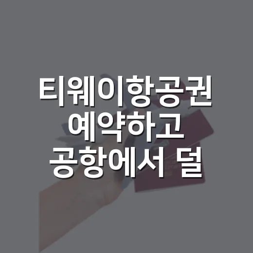 티웨이항공권 예약하고 공항에서 덜 헤매는 방법 - 요약