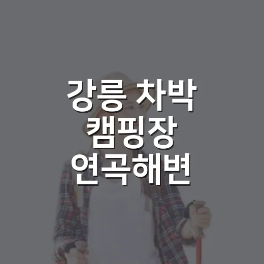 강릉 차박 캠핑장 연곡해변 찾아가는 방법 - 요약