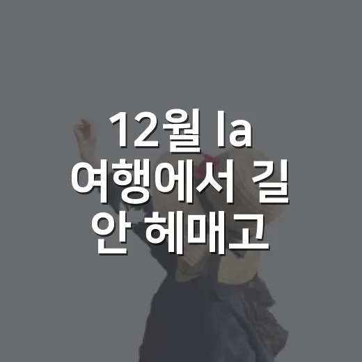 12월 la 여행에서 길 안 헤매고 코스 짜는 방법 - 요약
